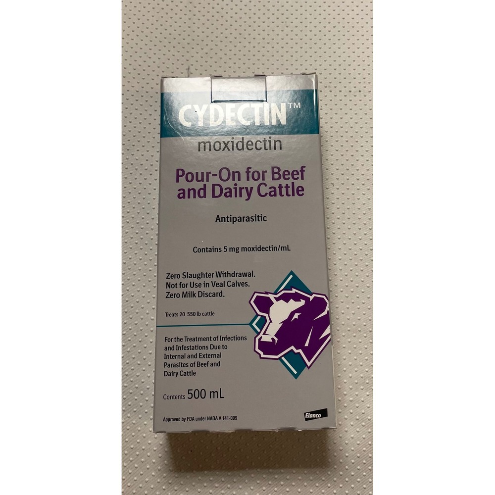 Cydectin Moxidectin Pour-On for Beef and Dairy Cattle Antiparastic‎ 500 mL